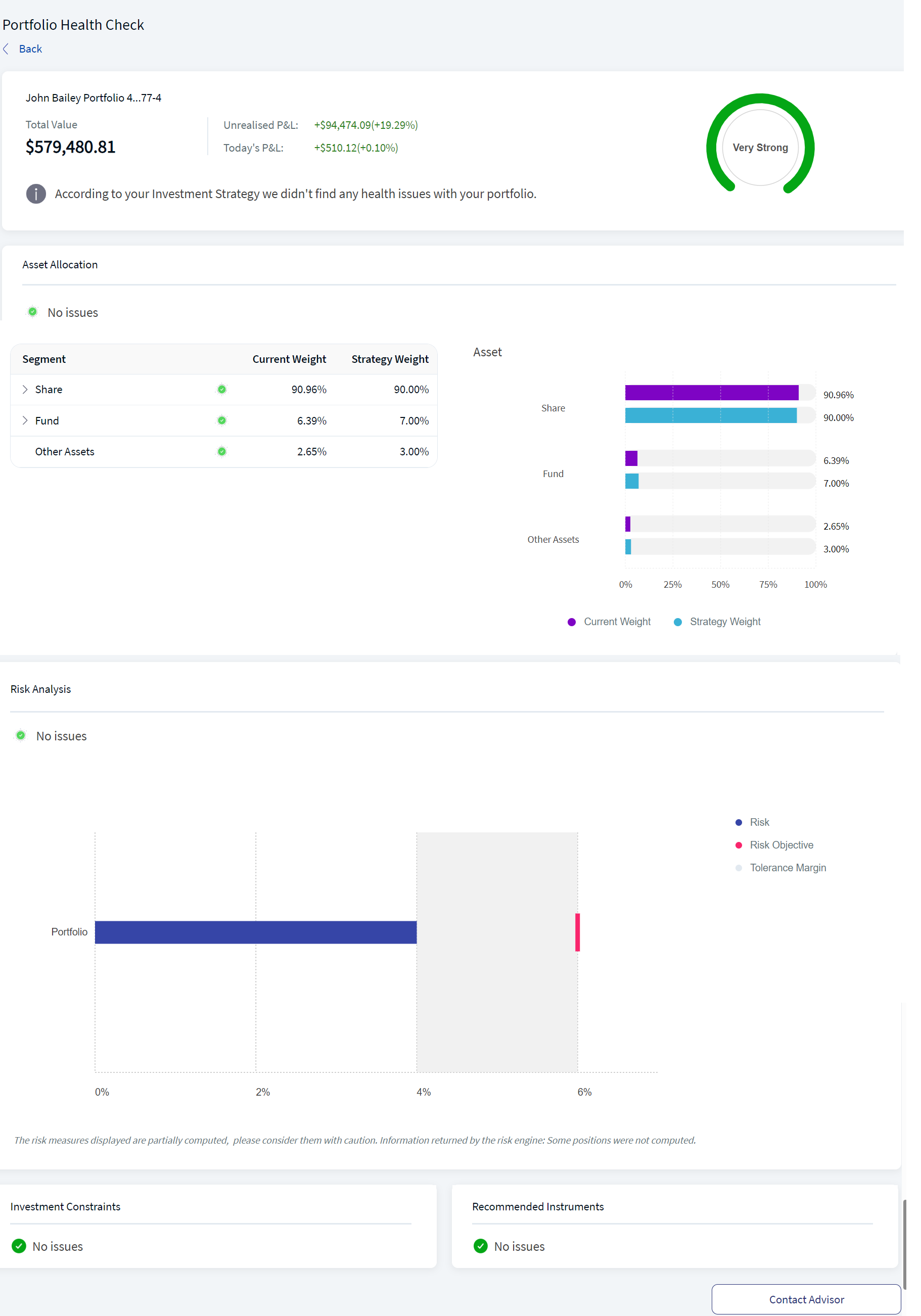 Portfolio HealthCheck